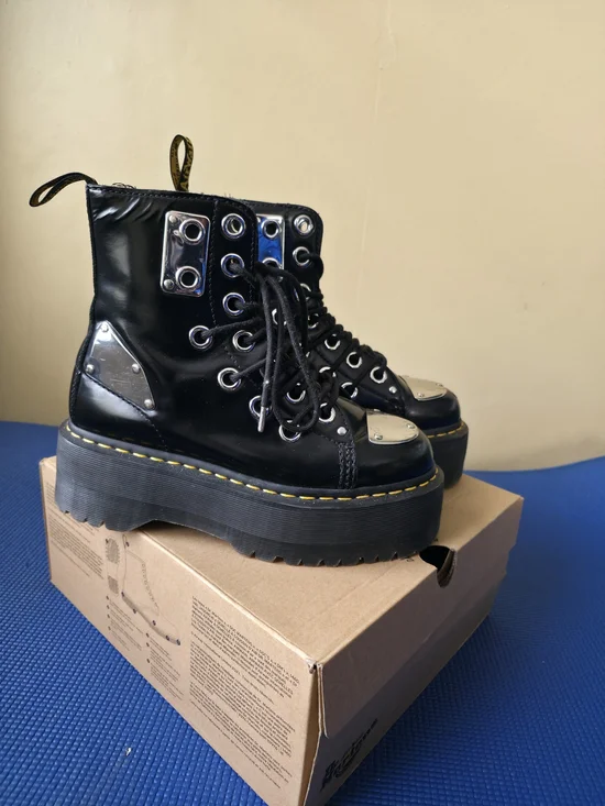 RARE Dr. Martens Black Leather Jadon Max Rebel Boots - Picture 4 of 9